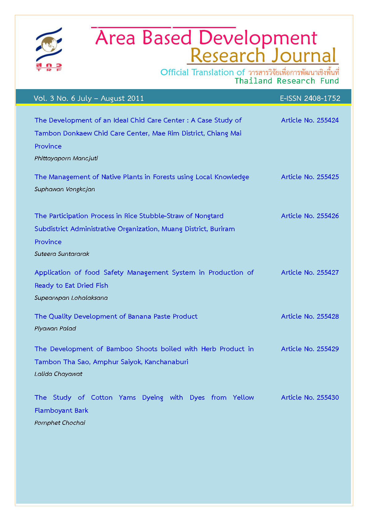 Vol. 3 No. 6 July - August 2011