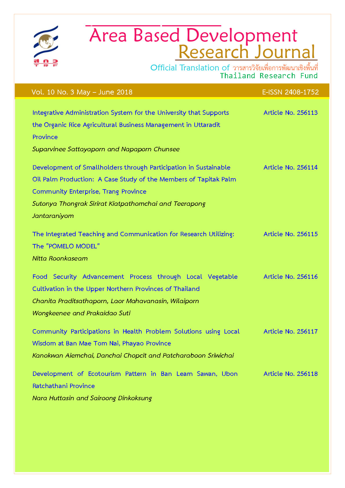 Vol. 10 No. 3 May - June 2018