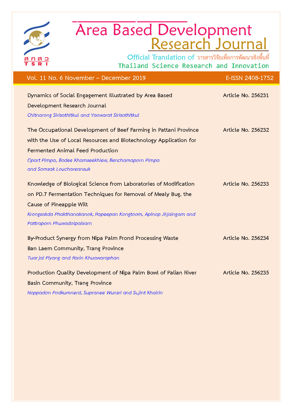 Vol. 11 No. 6 November - December 2019